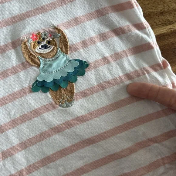 Mini Boden Appliqué Shirt Striped Ballerinas Short Sleeve Preppy 2-3 Years - Picture 2 of 13